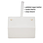 Brouk & Co Leah 5 Eyewear & Jewelry Case - Pebbled Vegan Leather, Foldable Case, Snap Closure, Hanging Loop, Interior Mirror, 5