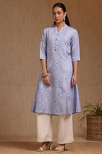 Soch Womens Linen Regular Kurta (CWS5KU61231_Blue