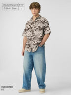 The Souled Store Farms Men and Boys Short Sleeves Collared Neck Button Front Cotton Blend Oversized Shirts
