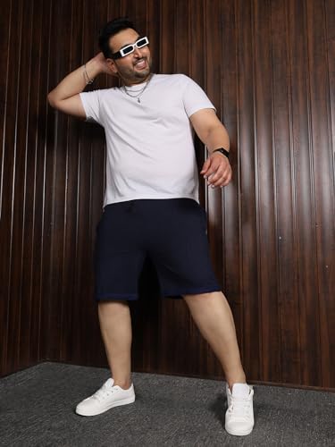Bigbanana Plus Size MenS Regular Fit Jacquard Shorts