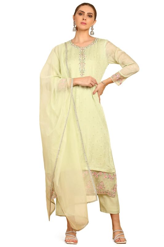 Soch Women Woven Design Brocade Suit Set with Zaridosi