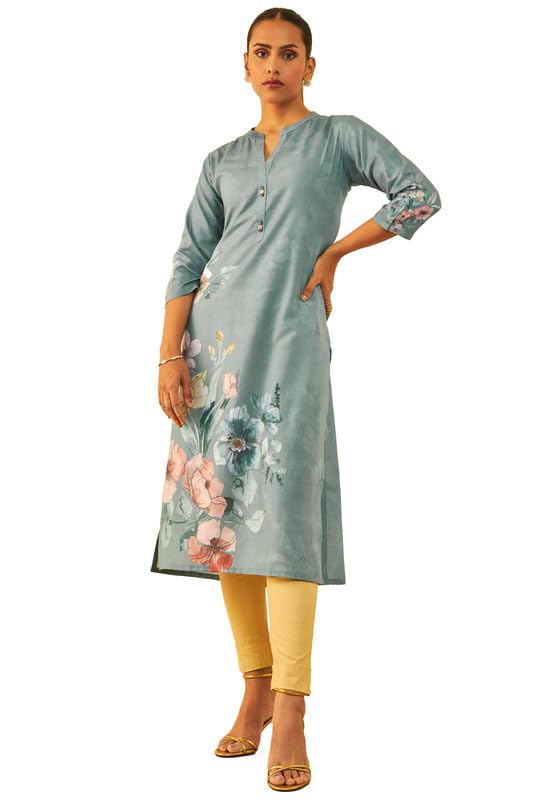 Soch Women Muslin Blend Floral Print Straight Kurta