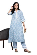 Libas Womens Printed Cotton Blend A-Line Kurta With Trousers