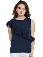 Miss Chase WomenS Plain Regular Fit Shirt (Mcss17Tp03-32-71-03_Navy Blue_Small)