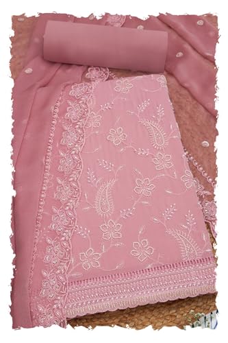 Soch Women Chinon Embroidered Unstitch Dress Material with Cutdana