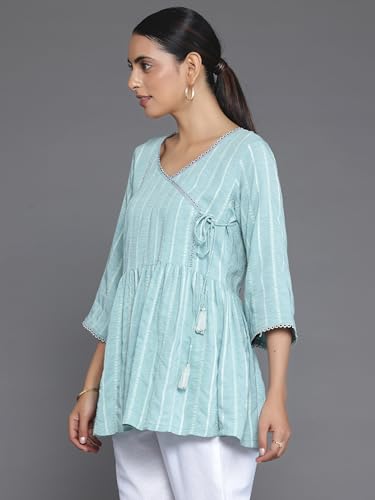 Libas WomenS Cotton Blend Regular Kurti (26906_Blue