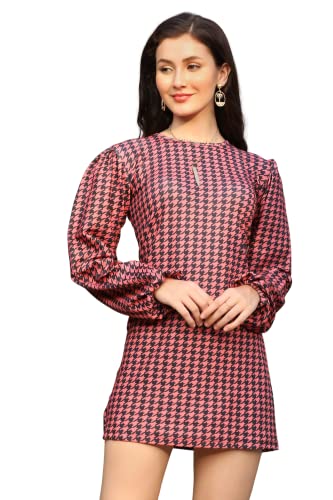 Leriya Fashion Party Dresses for Women Choker Multicolor Bodycon Mini Wrap Dress (Medium, Red)