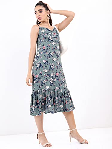 Ketch WomenS Polyester Classic Calf Length Casual Dress (Khj6000055 Blue