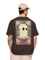 The Souled Store Poster Men And Boys Short Sleeves Round Neck Brown Graphic Printed Cotton Oversized T-Shirts