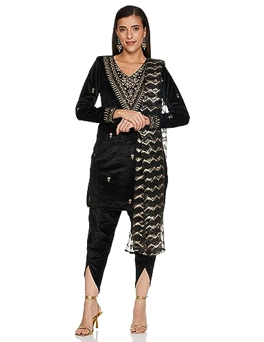 Ketch Polyester Womens Kurta&Palazzo&Shrug (Khk3000440_Black
