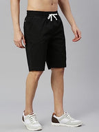 Thomas Scott Mens Solid Slim Fit Shorts Black