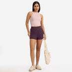 BlissClub Groove-in Cotton Shorts | Cotton Shorts | Side Pockets | Stretchy |Curved Hem