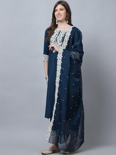 Alvami Embroidery Kurta And Pant Set With Dupatta
