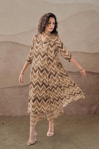 Toochki Dress For Women | Two Piece Dress For Women Long | Dress | Maxi Dress For Women | Dresses | Zig Zag Printed Dress | Cott