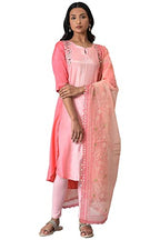 W For Woman Women'S Viscose Kurta, Tight & Dupatta (22Auws18199-119618_Fuschia Pink_8)