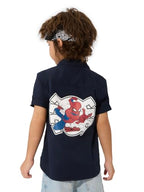 The Souled Store Officials Spider-Man Originals: Web of Justice Boys Short Sleeves Collared Neck Button Graphic Printed Cotton S