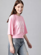 KOTTY Womens Cotton Blend Printed Oversized T-Shirts