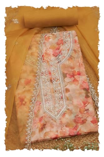 Soch Women Floral Print Unstitch Dress Material with Zari