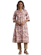 Libas WomenS Cotton Printed A-Line Kurtas (29222_Pink