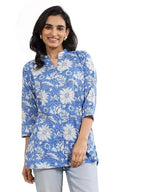 Libas WomenS Cotton Floral Printed Straight Kurti (29663_Blue_Xl)