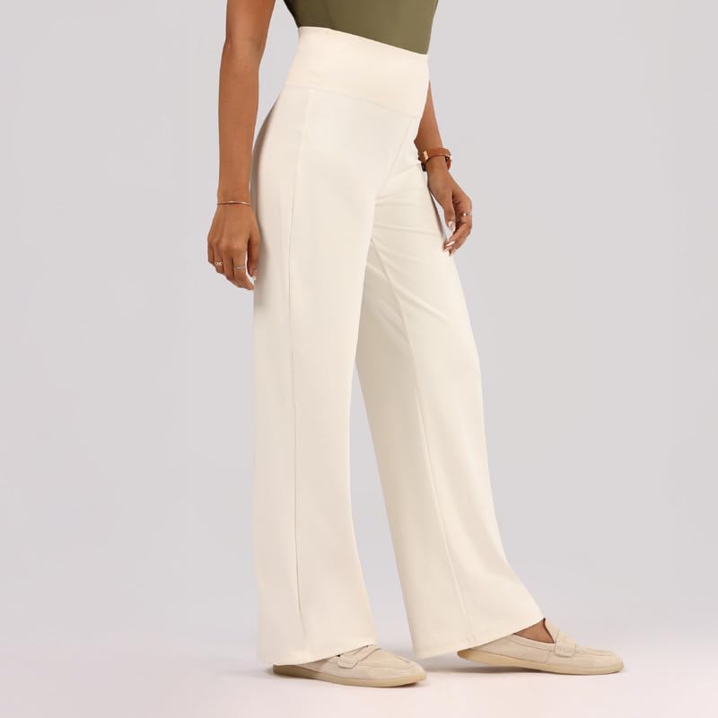 BlissClub Ultimate Wide Lite for Women Above 55 ft Tall | High Waist Trousers and Formal Pants for Office wear | Comfortable fi