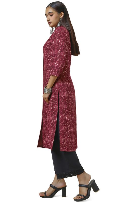 Soch Womens Rayon Ikkat Print Kurta