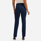 BlissClub Ultimate Sculpt Straight Pants -Regular Below 54, Ribbed Waistband, 2 Zippered Pockets, Feels Like Second Skin, Strai