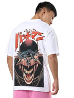 Bewakoof Official DC Merchandise Joker Mens Graphic Printed Oversized Fit Half Sleeve Round Neck Cotton Jersey T-Shirt_648586_W