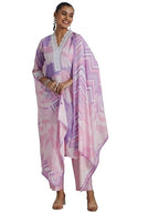 Libas Womens Printed Cotton Blend Straight Kurta With Trousers And Dupatta
