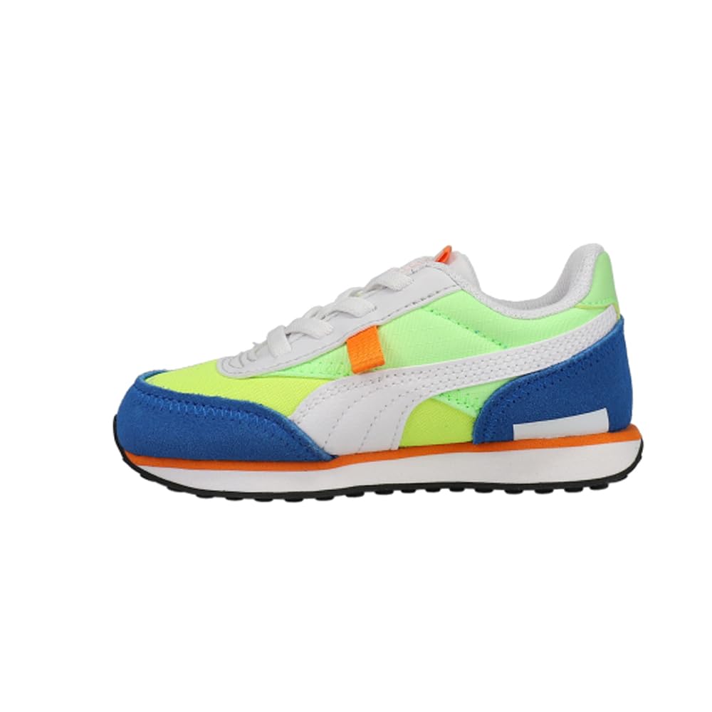 PUMA unisex child Future Rider Sneaker, Puma White-fizzy Lime-puma Royal, 6 Toddler US