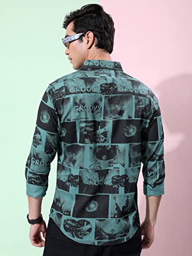 Ketch MenS Slim Fit Shirt (Khsh001377_Sea Green