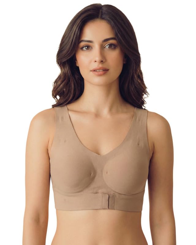 Tweens Bonded Cotton Padded Gym Bra | Crisscross Back Support | Front And Back Hook | Full Coverage | WireFree | Light Padding  40