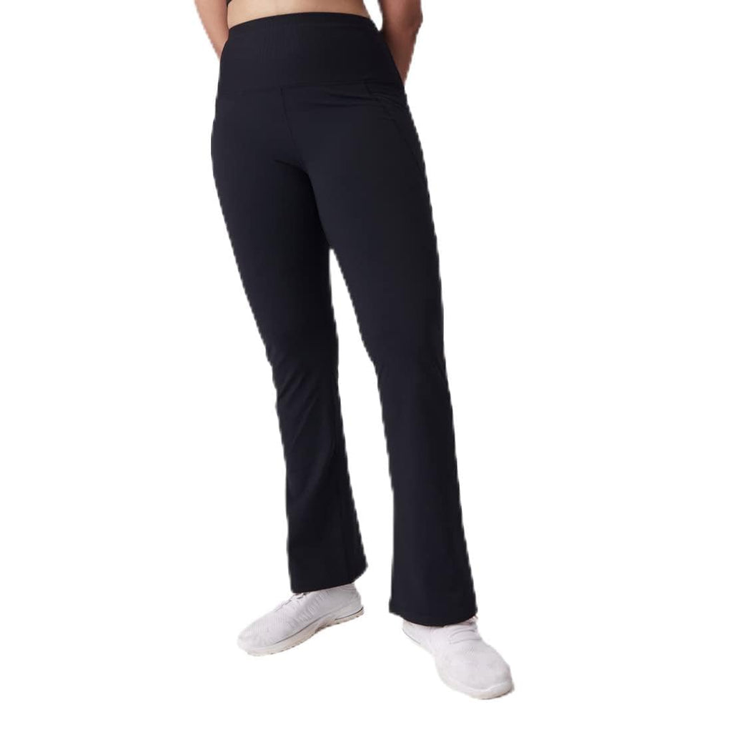 BlissClub Ultimate Flare Pants for Women Above 55 ft Tall | Ribbed Waistband, 4 Pockets | High Waist Trousers and Formal Pants 