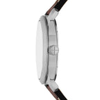 Fossil Men's Machine Three-Hand Date Brown Leather Watch and Bracelet Set