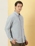 Thomas Scott Checkered Slim Fit Spread Collar Long Sleeve Casual Shirt for Mens