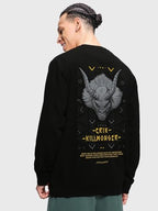 Bewakoof Mens Graphic Print Regular Fit Full Sleeve Round Neck Fleece Sweatshirt Black
