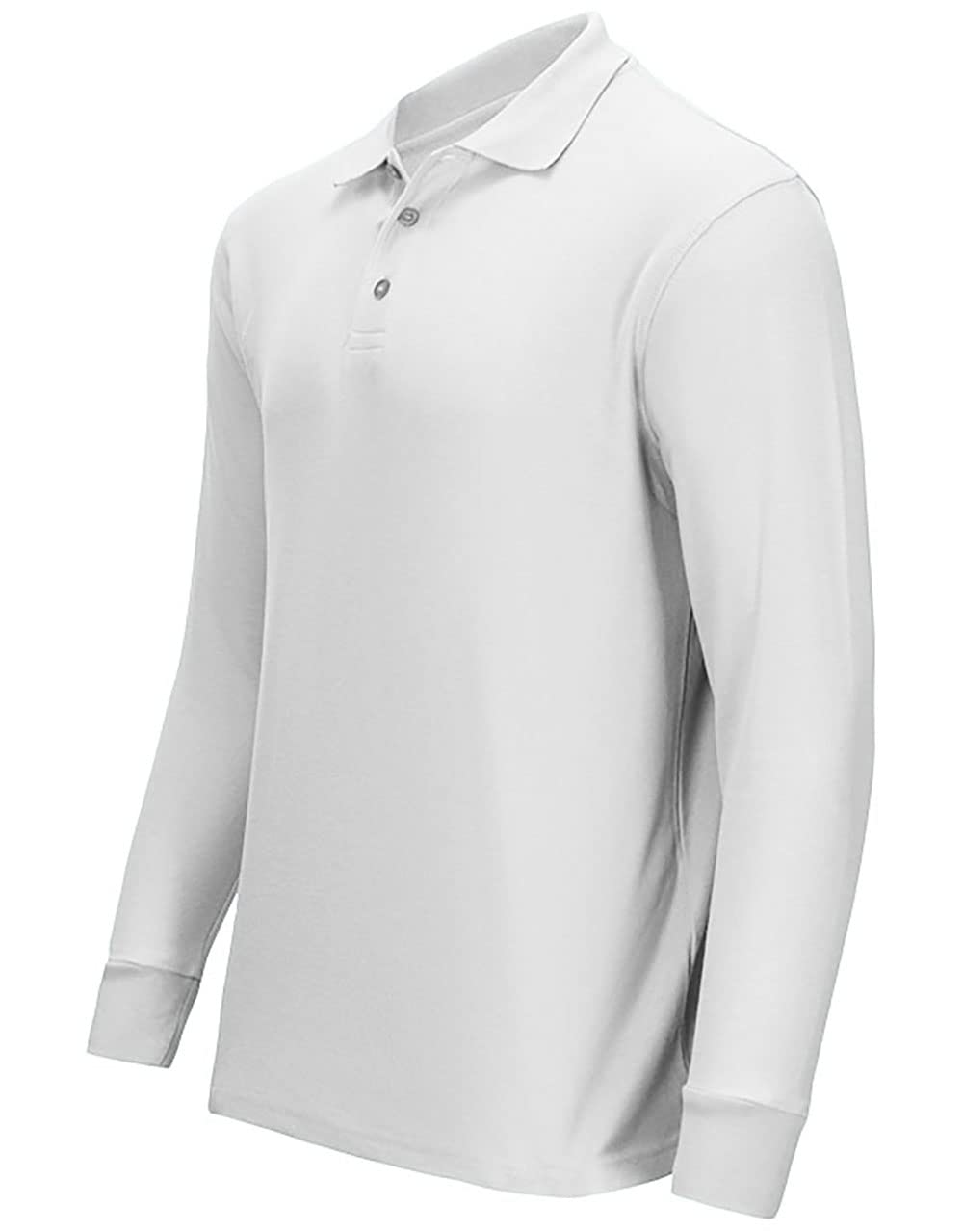 Premium Wear Men's Long Sleeve Polo Shirts - Stain Guard Polo Shirts for Men - White - 3X-Large