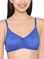 Clovia Cotton Rich Non-Wired Spacer Cup T-Shirt Bra (BR1448P08_Blue_32C)