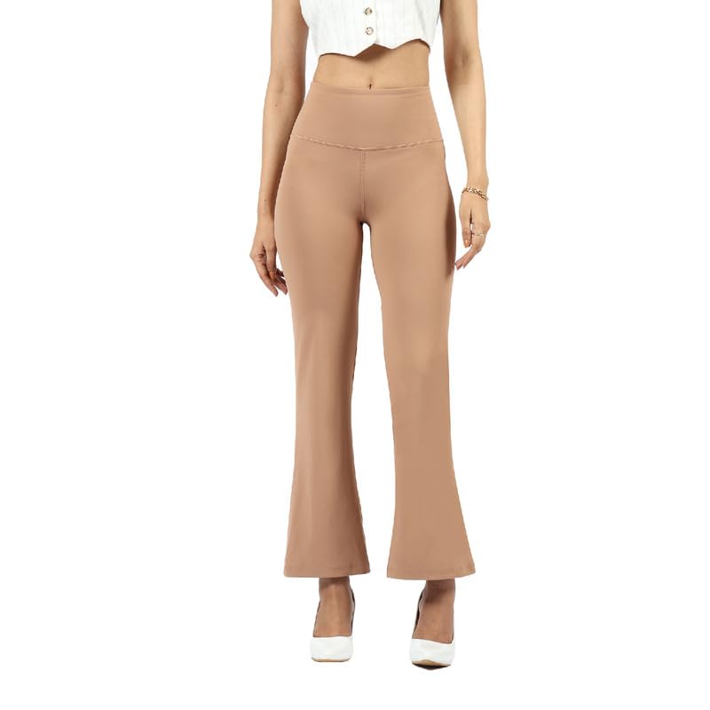 BlissClub Ultimate Flare Pants Lite Regular for Women Upto 54 ft | High Waist Trousers and Formal Pants for Office wear | Comfo