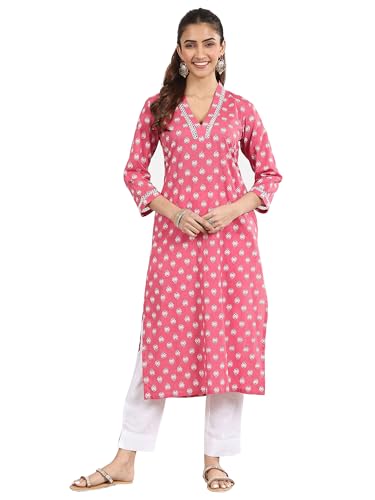 Libas WomenS Printed Straight Kurta (29568_Pink