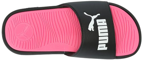 PUMA Cool Cat Sandal Slides Sandal Slides, Black White-Knockout Pink, 6 US Unisex Big Kid