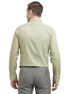 Turtle Men 100% Cotton Slim Fit Olive Printed Full Sleeve Formal Shirt