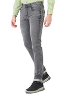 Turtle Men Light Grey Narrow Fit Solid Jeans
