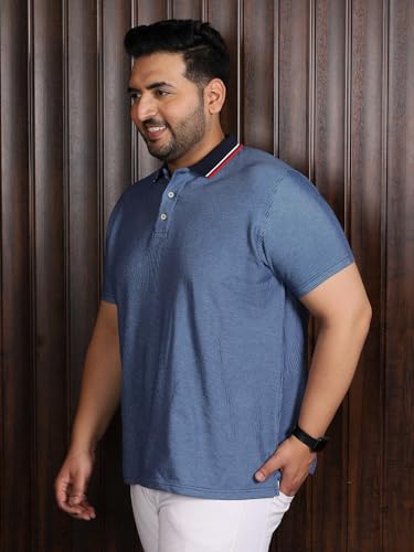 Bigbanana Plus Size MenS Regular Fit Jacquard Polo Tshirt