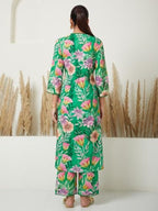 ANNI DESIGNER Womens Cotton Blend Straight Printed Kurta with Palazzo (Kanya Green_XXL_Green_XX-Large)