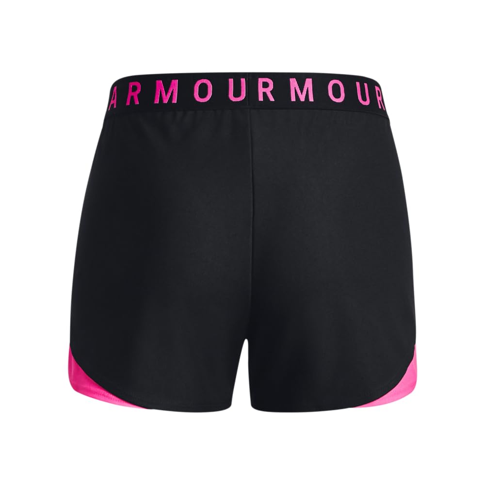 Under Armour Womens Play Up 3.0 Shorts, (057) Black/Rebel Pink/Rebel Pink, X-Large
