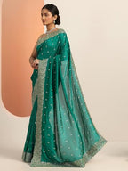 Libas Womens Embroidered Silk Blend Saree With Blouse Piece