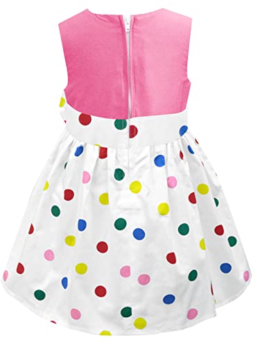 A.T.U.N. (ALL THINGS UBER NICE) Girls Cotton Blend Fit and Flare Knee-Length Casual Dress (GDRS DBW_Rouge-Multi_9-10 Years)