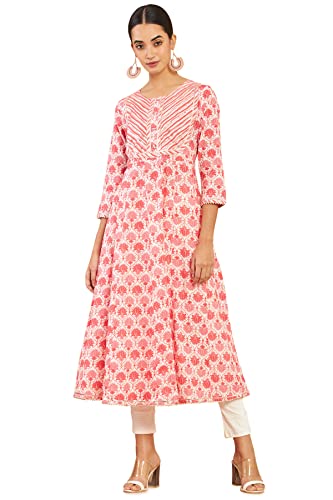 Soch Women Pink Printed Round Neck Kurti