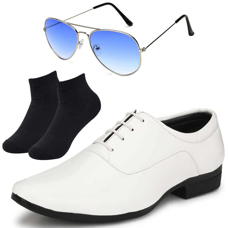 Vitoria Preferred l Men Black Lace Formal Shoes with Black Socks & Silver Blue Avter/8 8